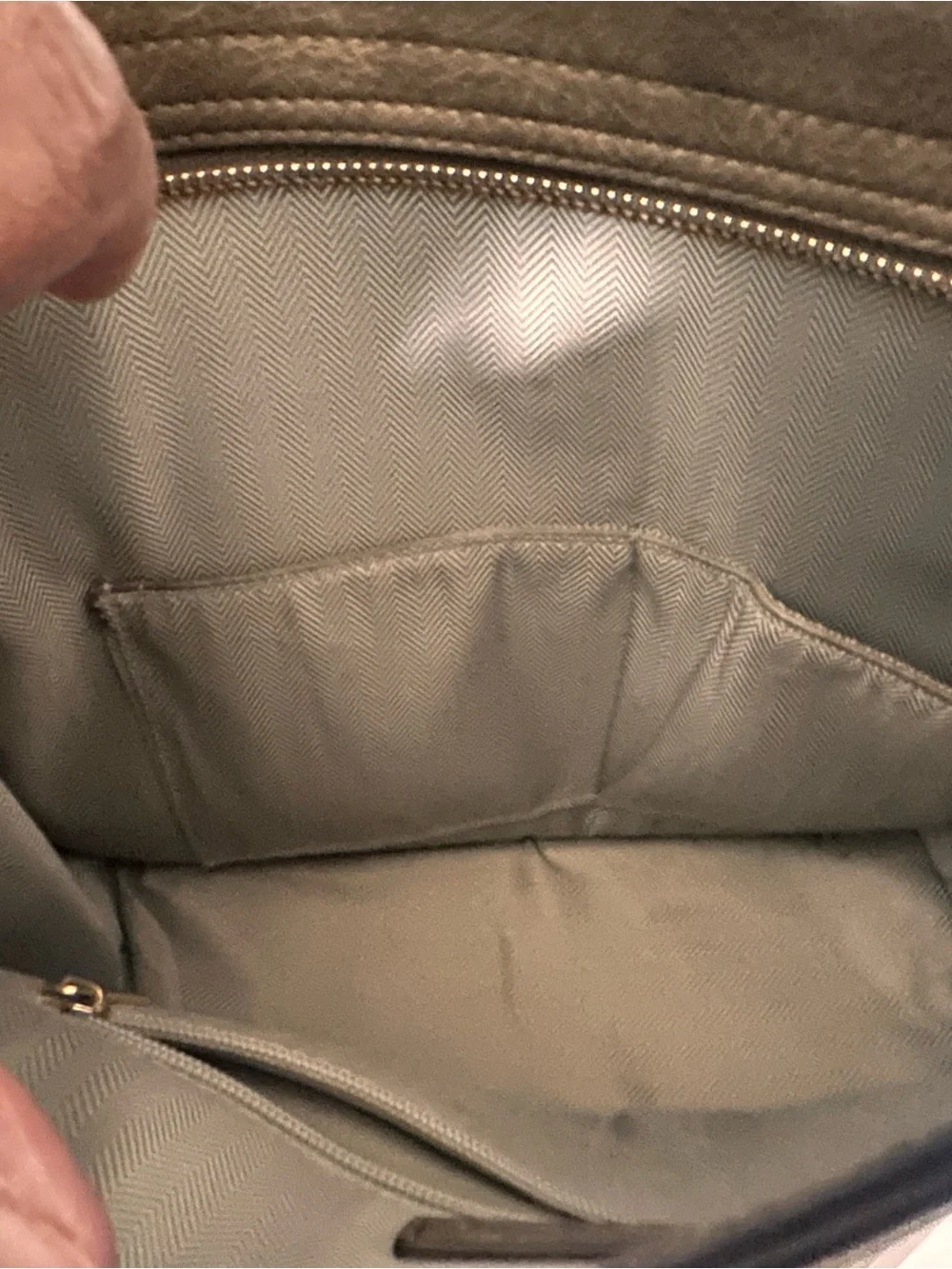 Taupe Crossbody Bag with Patterned Strap - Women Messenger Bag - Picture 6 of 6